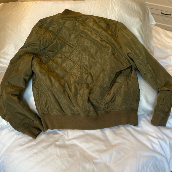 Army green quilted bomber jacket - Picture 2 of 2